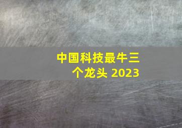 中国科技最牛三个龙头 2023